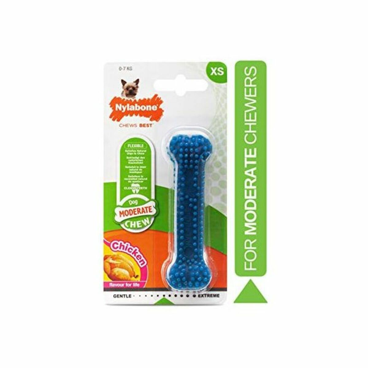 Nylabone Hondenspeelgoed Nylabone Klein Blauw Natuurlijk Kip Thermoplast Maat Xs