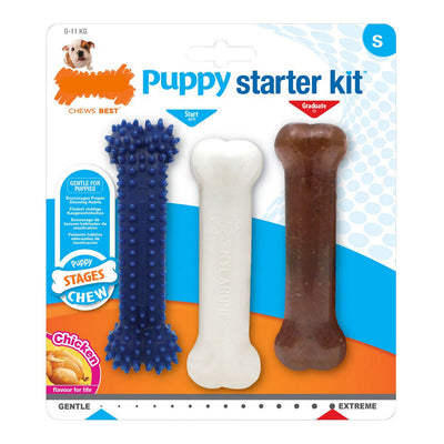 Nylabone Kauwspeelgoed Voor Honden Nylabone Extreme Chew Starter Kit Puppy's Kip Nylon Thermoplast (3 Pcs)